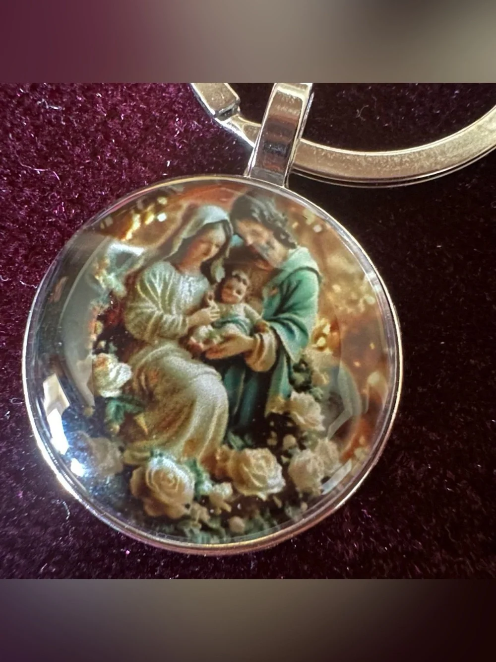 Jesus Christ Mary keychain.